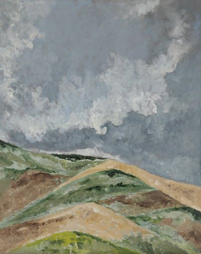 Campi di grano in collina. von 
