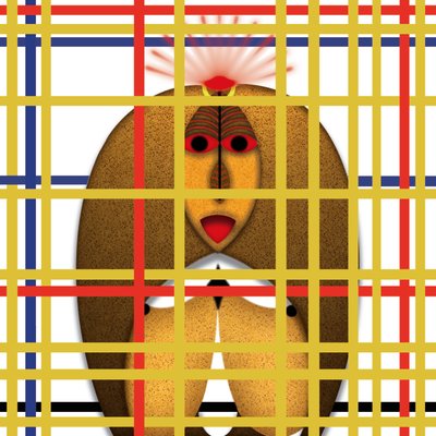 Lockdown (XXV) - (aus der Serie Animal Rationale) von Alexander Eibach