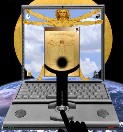 Der Mensch oder die Quadratur des Kreises (aus der Serie: Windows) von Alexander Eibach