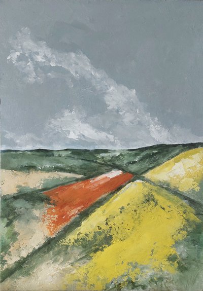 Hügel und Blumenfelder von M. Vet