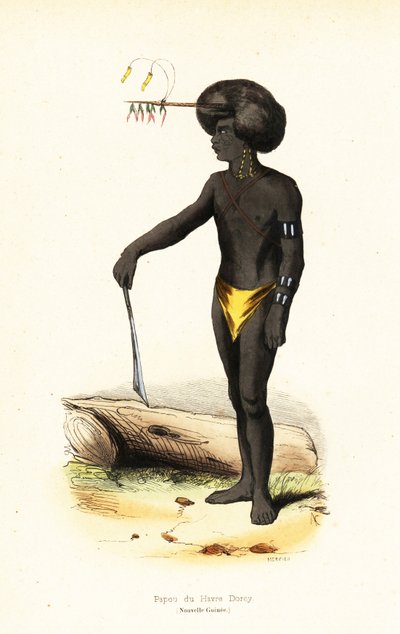 Papuanischer Mann aus Dory Harbour, Westpapua von AC AC