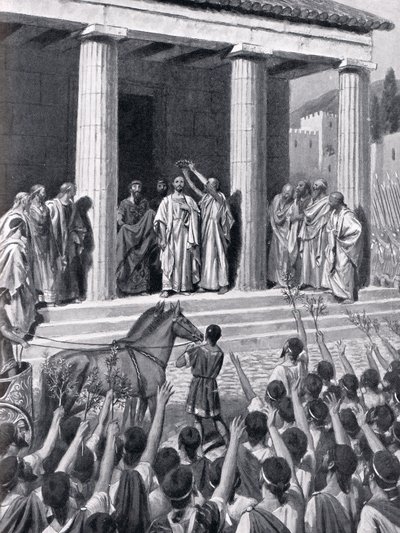 Themistokles in Sparta geehrt, Illustration aus 