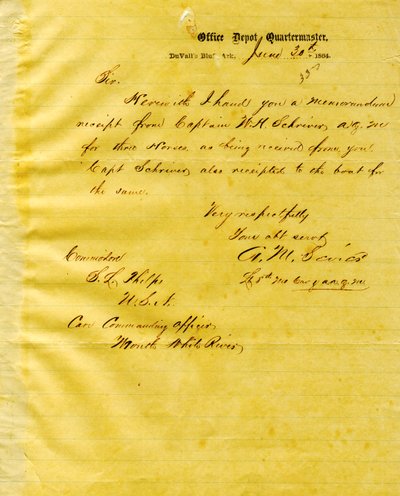 Brief von A. M. Sevier, Duvall
