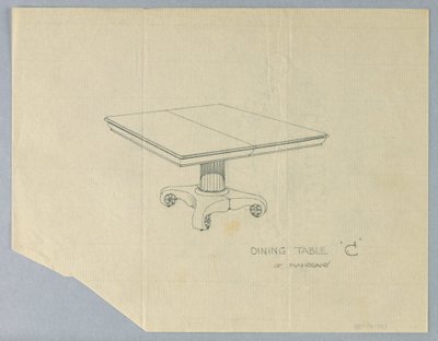Design für einen Esstisch "C" aus Mahagoni von A.N. Davenport Co.