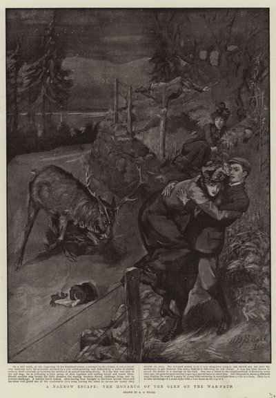 Eine knappe Flucht, der Monarch des Glen auf dem Kriegspfad von A. G. Small