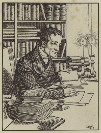 Illustration für The Essays of Elia von Charles Lamb (Lithografie) von A. Garth Jones