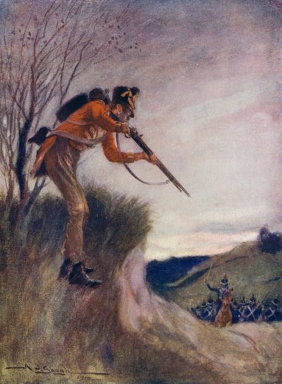 Er lud ruhig nach und schoss erneut auf die vorrückenden Franzosen unter ihm von A. J. Gough