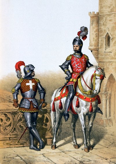 Hauptmann der Bogenschützen in Paris und ein Kavalier, 15. Jahrhundert, 1887 von A. Lemercier