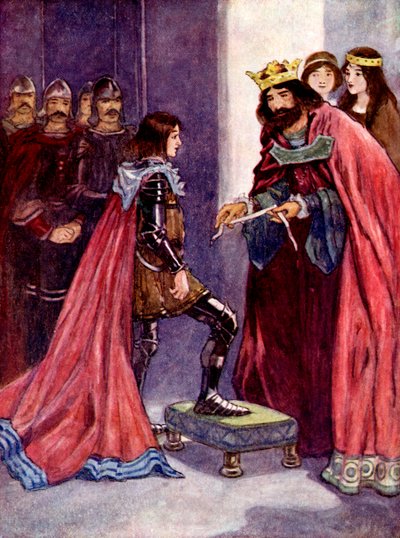 Der König machte den Schwarzen Prinzen zum Ritter des Hosenbandordens, 1348 von A. S. Forrest