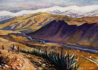 Granada, Blick auf die Sierra Nevada und den Fluss Genil von A. Trevor Haddon