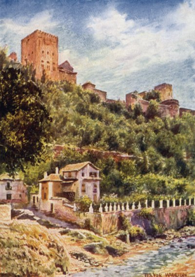 Granada, Villen an den Ufern des Flusses Darro von A. Trevor Haddon