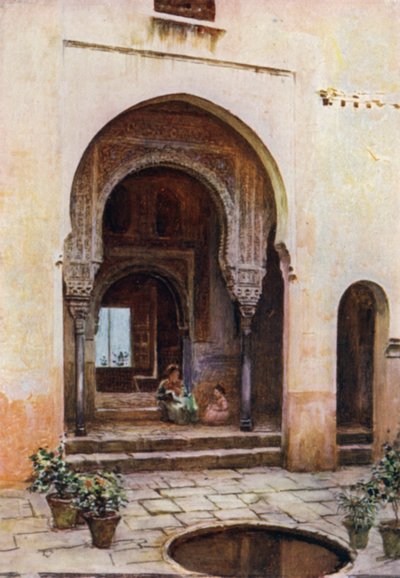 Die Alhambra, Hof des Mexuar, Westfassade von A. Trevor Haddon