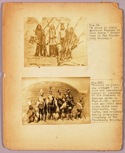Fig. XI "Eine Gruppe nordamerikanischer Indianer in voller Tracht", Studienmappe für das Buch Tarnung im Tierreich von Abbott Handerson Thayer