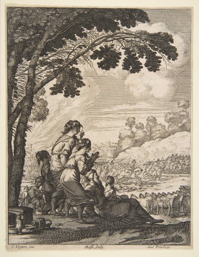 Illustration aus LAriane von Desmarets de Saint-Sorlin, Palamede zu Pferd konfrontiert..., 1639 von Abraham Bosse