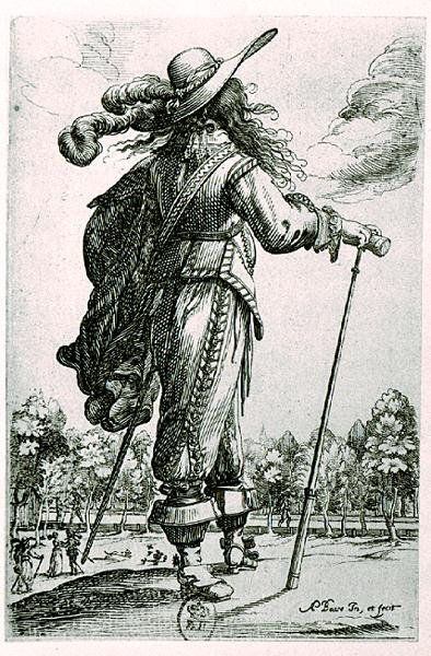 Männliche Kostümillustration (Gravur) von Abraham Bosse