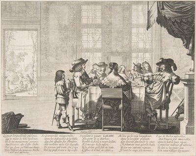 Das Bankett des reichen Mannes, Mitte bis Ende des 17. Jahrhunderts von Abraham Bosse