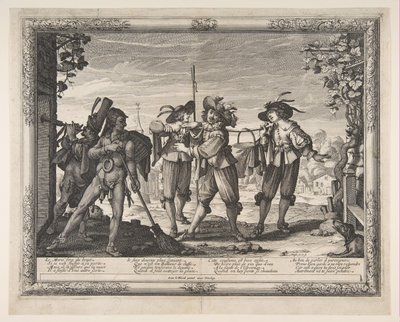Der Hotpot wird den Frischvermählten gebracht, oder Der Krach, ca. 1633 von Abraham Bosse