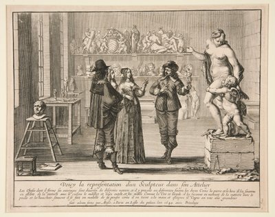 Der Bildhauer in seinem Atelier, aus der Serie Künstler in ihren Ateliers von Abraham Bosse