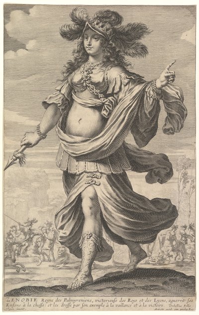 Zenobia, eine Illustration aus Pierre Le Moynes La Gallerie des femmes fortes, ca. 1647 von Abraham Bosse