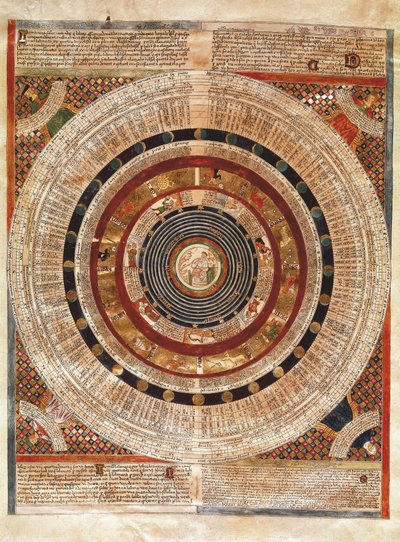 Kosmographie: Darstellung der Erde als Astronom mit einem Astrolabium von Abraham Cresques