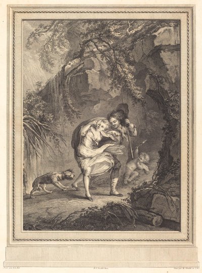 Le coup de vent von Abraham Girardet after Antoine Lebel