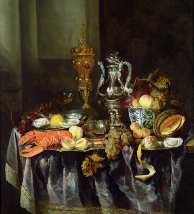 Stillleben mit Früchten und Schalentieren von Abraham Hendricksz van Beyeren