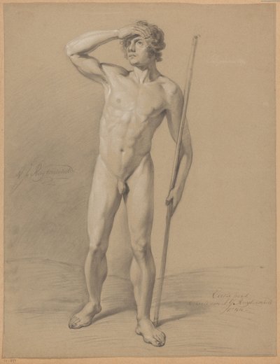 Stehender männlicher Akt, von vorne gesehen (1. Preis 1810) von Abraham Johannes Ruytenschildt