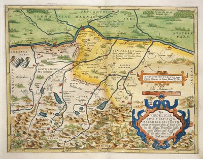 Karte von Bayern, Deutschland, aus Theatrum Orbis Terrarum von Abraham Ortelius von Abraham Ortelius