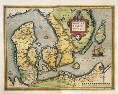 Karte von Dänemark, aus Theatrum Orbis Terrarum von Abraham Ortelius von Abraham Ortelius