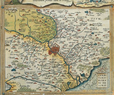 Karte der Region Latium, aus Theatrum Orbis Terrarum von Abraham Ortelius von Abraham Ortelius