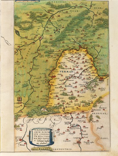 Karte von Vermandois, aus Theatrum Orbis Terrarum von Abraham Ortelius von Abraham Ortelius