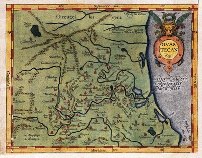 Karte des Golfs von Mexiko (Guastecan), aus der Expedition von Hernando de Soto im Jahr 1570 (Stich) von Abraham Ortelius