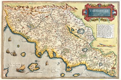 Toskana, westliches Süd-Emilia-Romagna, Umbrien, Nord-Lazio, Italien von Abraham Ortelius