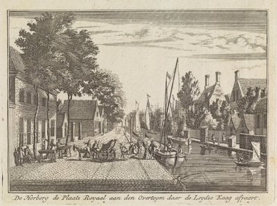 Die Herberge der Platz Royaal an der Overtoom, wo die Leydse Kaag abfährt von Abraham Rademaker