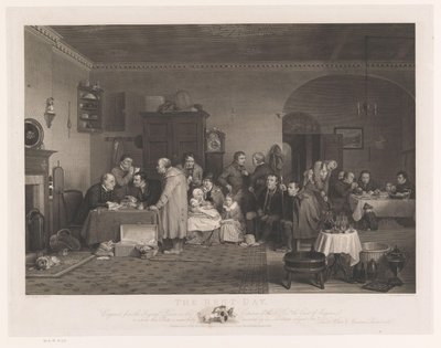 Interieur mit Gesellschaft, die Miete zahlen muss von Abraham Raimbach