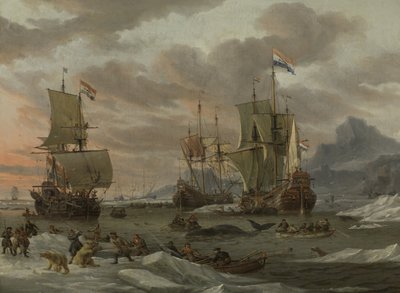 Walfanggebiete im Arktischen Ozean von Abraham Storck