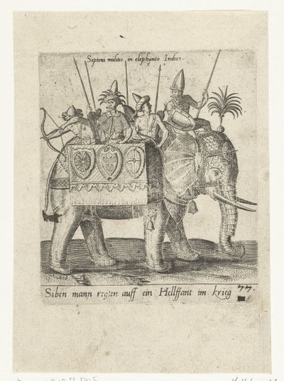 Inder auf einem Kriegselefanten von Abraham de Bruyn (attributed to)