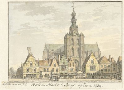 Kirche und Markt in Bergen op Zoom von Abraham de Haen (II)