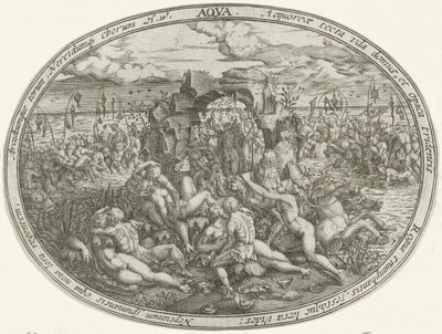Neptun mit Nereiden und Tritonen: Das Element Wasser (Die vier Elemente) von Abraham van den Hecken