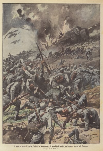 Zu welchem Preis die österreichische Offensive stattfindet, die Angreifer werden von unserem Feuer im Trentino niedergemäht von Achille Beltrame