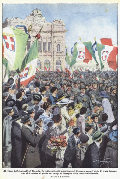 An die Rückkehrer aus den Schlachten Frankreichs von Achille Beltrame
