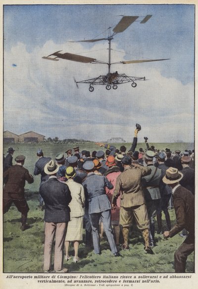 Auf dem Militärflughafen von Ciampino, der italienische Hubschrauber schafft es, sich zu heben und zu senken von Achille Beltrame