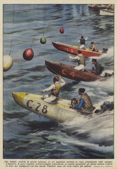 Zu den unendlichen Variationen von Strandspielen kam ein weiteres hinzu, das derzeit an den Stränden Amerikas in Mode ist von Achille Beltrame