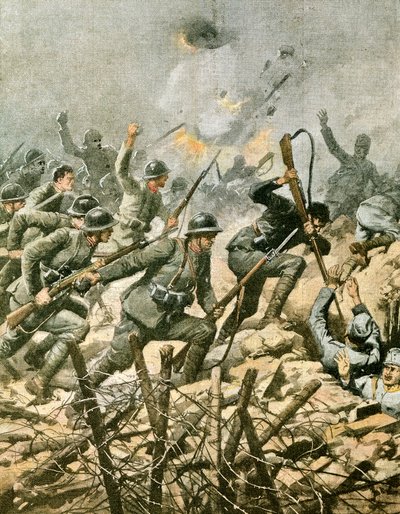 Angriff auf den Monte Ortigara, Illustration von Achille Beltrame von Achille Beltrame
