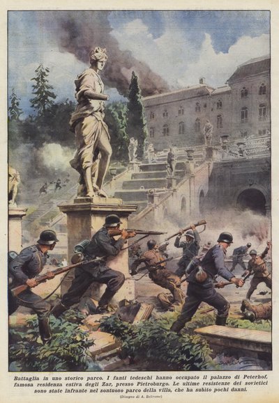 Schlacht in einem historischen Park von Achille Beltrame