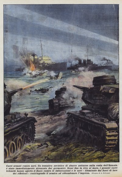 Panzer gegen Schiffe von Achille Beltrame