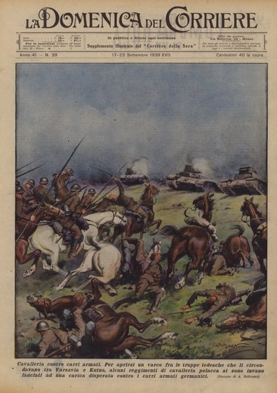 Kavallerie gegen Panzer von Achille Beltrame