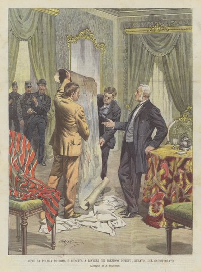 Wie die Polizei von Rom ein gestohlenes wertvolles Gemälde von Sassoferrato zurückerlangte von Achille Beltrame