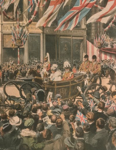 Titelillustration zum Jubiläum von König Georg V. von Achille Beltrame
