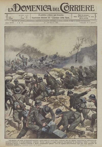 Tag und Nacht warf das österreichische Kommando gegen die neue italienische Linie von Achille Beltrame